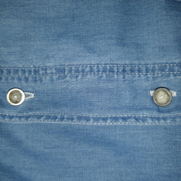 Mens Size Chest 52-53" Collar 47cm Vintage Light Blue Denim Shirt - Picture 4 of 10